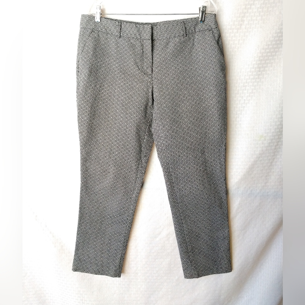 Lila Rose Ankle Pants Trousers Black White Print Size 14 36" x 27"